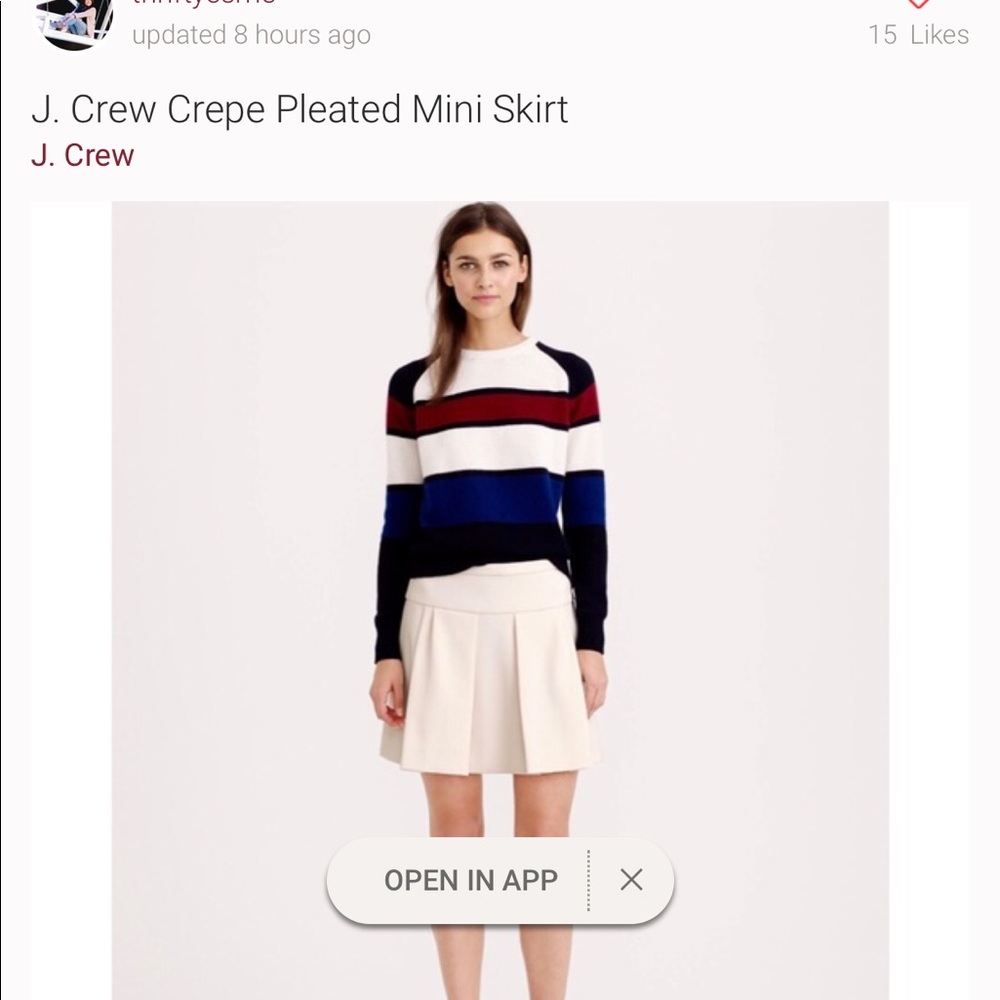 JCrew Crepe Pleated Mini Skirt